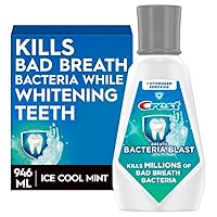 Crest Breath Bacteria Blast Mouthwash, Icy Cool Mint, 32 fl oz (Packaging May Vary)
