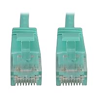 Tripp Lite Cat6a 10G Ethernet Cable, Snagless Molded Slim UTP Network Patch Cable (RJ45 M/M), Aqua, 20 Feet / 0.6 Meters, Manufacturer's Warranty (N261-S20-AQ)