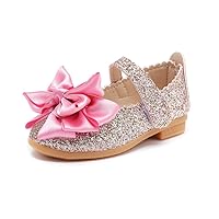 Toddler Little Girls Ballet Mary Jane Flats Bowknot Glitter Ballerina Wedding Princess Dress Shoes