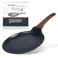 Nonstick Crepe Pan 11 inch Tortillas Granite Stone Coating Dosa Pan w/  Spreader