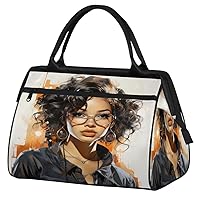 Travel Duffel Bag, African Girl Cool Sports Tote Gym Bag,Overnight Weekender Bags Carry on Bag for Women Men, Airlines Approved Personal Item Travel Bag for Labor and Delivery