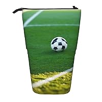 The Ball On The Football Field Telescopic Pencil Case Cute Stand Up Pen Pencil Bag For Christmas Holiday New Year Birthday Gift