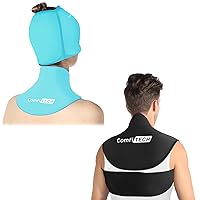 ComfiTECH Large Neck Ice Pack Wrap Gel for Neck and Shoulders Reusable, Cervical Ice Pack for Upper Back Pain Relief Migraine Relief Cap & Neck Ice Pack Wrap Gel, Headache Relief Cap & Neck Ice Pack