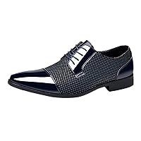 Men's Leather Lined Dress Oxfords Shoes ather Shoes for Men Slip On PU Leather Low Rubber Sole Block Heel Mens Size 14 Shoes Leather