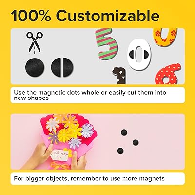 X-bet Magnet Adhesive Magnets for Crafts - 100 Pcs Flexible Round Magnets with Adhesive Backing - Small Sticky Magnets - Magnetic Dots
