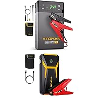 VTOMAN X1 Jump Starter with Air Compressor and V6 Pro Jump Starter, 2500A/2000A Battery Starter, 12V Lithium Jump Box for Vehicles, 150PSI Digital Tire Inflator