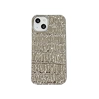 Premium Feeling Solid Colour Three-Dimensional Cloth Pattern Phone case, Plating or Non-Plating Colour, Anti-Drop, for iPhone 14 13 12 11 Pro Max Phone case (Silver,iPhone 14)