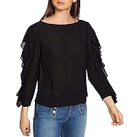 1.STATE Womens Cold Shoulder Ruffled Blouse