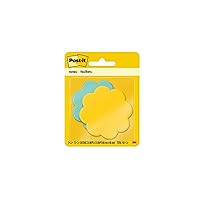 Post-it Super Sticky Notes, 3x3 in, 2X the Sticking Power, Daisy Shape, Assorted Colors, (7350-DSY)