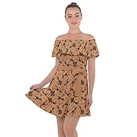 CowCow Womens Off Shoulder Skater Dress Heart Aztec Eagles Tribal Native American Prints Casual Dress