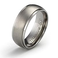 7mm Titanium Ring for Couples Brushed Center Polished Edge Comfort Fit SZ 6-12 Plus Engraving Service