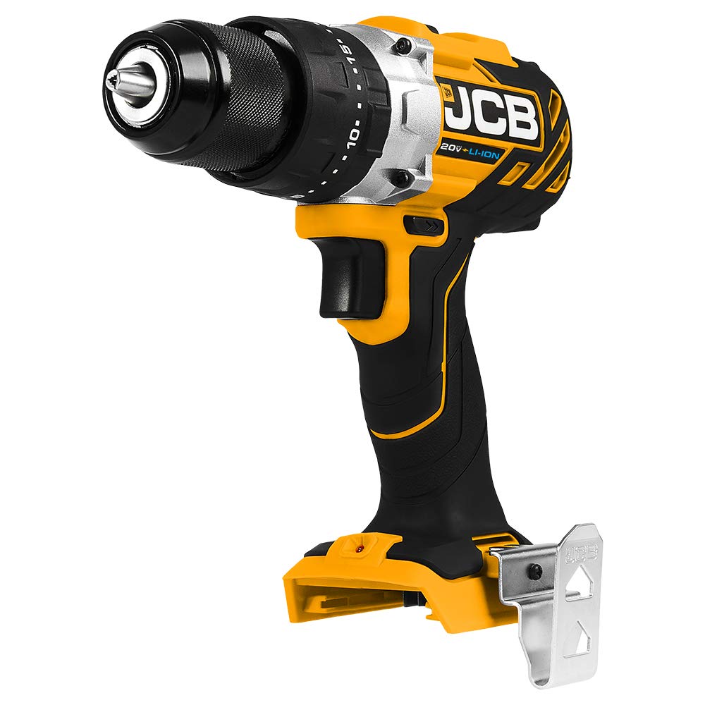 JCB Tools - 20V, 2-Piece Power Tool Set - Brushless Combi Drill, Brushless Impact Driver, 2 x 2.0Ah Batteries, Charger, Tool Bag - For Home Improvements, Long Screw Work, Decking, Drilling, Shelving