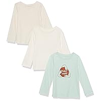 Amazon Aware Girls and Toddlers' Organic Cotton Long Sleeve T-Shirt, Pack of 3