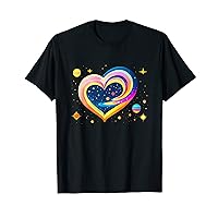 Heart Shaped Planets Graphic Design Art T-Shirt