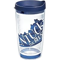 Tervis Kentucky the Bluegrass State Insulated Tumbler with Wrap and Navy Lid, 16Oz, Clear