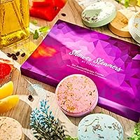 Aromatherapy Shower Steamers 6 Pieces Shower Bombs Contains Dried Flower Bath Salt Essential Oil for Bathing Best Gifts for Women Mom Birthday