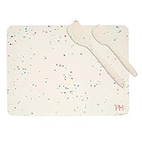 Paris Hilton Sprinkles Baking Set, Reusable Nonstick Food-Safe Silicone Baking Mat, Large and Small Spatulas, Oven Safe to 450°F, Dishwasher Safe, Made without BPA, 3-Piece Set, Multicolor