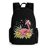 Cute Christmas Flamingo Travel Laptop Backpack for Men Women Casual Basic Bag Hiking Backpacks Work