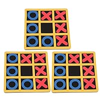 3 Pcs Portable Tic-Tac-Toe Board Game OX Chess Puzzle Board Game Outdoor/Indoor Party Set Toy for Children/Adults Drinking Game