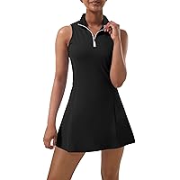 Womens Workout Tennis Dress with Built in Shorts and Bra Athletic Golf  Activewear for Exercise