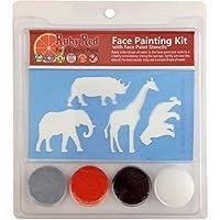 Ruby Red Paint Face Paint, 2ML X 3 Colors - Zoo Stencil Set