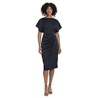 Maggy London Women's Boat Neck Flutter Sleeve Dress Occasion Event Guest of