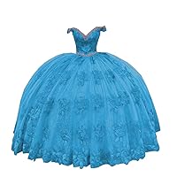 2024 Elagant Ball Gown Off The Shoulder Quinceanera Sweet 15 Dresses Lace Flowers Sequin Beaded Long