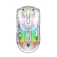 Bluetooth Wireless Mouse, Transparent RGB Mechanical Dual Mode Gaming Mouse, A Must-Have Cool USB Computer Mouse for Gaming and Esports…