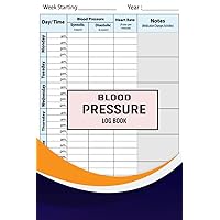 Blood Pressure Log Book: Blood Pressure Tracker Journal in Diary Format for Daily Monitoring & Recording BP at Home