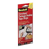 Scotch 3750P2CR Envelope/Package Sealing Tape Strips, 2-Inch x 6-Inch, Clear, 50/Pack