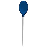 Tovolo Mixing Spoon With Stainless Steel Handle Scratch Heat-Resistant Stirring, Kitchen Utensil Safe for Nonstick Cookware & Cast Iron Skillets, Deep Indigo