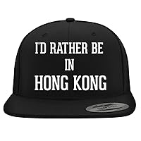 I'd Rather Be in Hong Kong - Yupoong 6089 Structured Flat Bill Hat | Trendy Baseball Cap for Men and Women | Snapback Closure