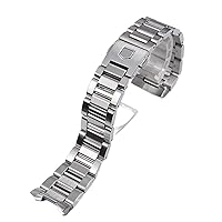 24mm Metal Watch Strap for Tag Heuer Calera Series Watch Accessories Band Steel Silver Solid Stainless Steel 22mm watchbands (Color : 22mm)