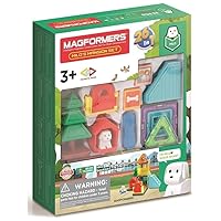 MAGFORMERS Milo's Mansion Set, Rainbow Colors, Educational Magnetic Geometric Shapes Tiles Building STEM Toy Set Ages 3+