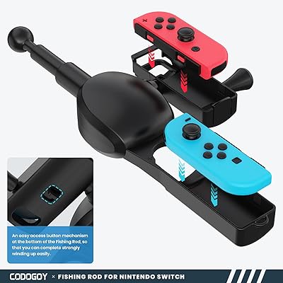 Fishing Rod Hand Grip for Nintendo Switch, CODOGOY Fishing Game Accessories  Compatible with Nintendo Switch Fishing Star World Tour, Legendary Fishing  - Nintendo Switch Standard Edition and Bass Pro Shops - The