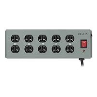 Belkin Metal SurgeMaster Surge Protector 10 Outlets 15 ft Cord 885 Joules Dark Gray BLKF9D100015