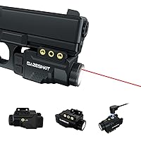 Mini 700 Lumens Pistol Light Laser Combo Weapon Light Tactical Flashlights, Magnetic USB Rechargeable with Red Beam Sight and Strobe Mode for GL Glock and Picatinny Rail