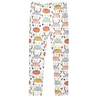 Lovely Sea Crab Girl's Leggings Soft Ankle Length Active Stretch Pants Bottoms 4-10 Years
