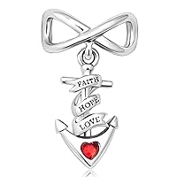 Faith Hope Love Cross Lifeline Infinity Heart Charm fit Bracelet Christian Jewelry Gifts for Women Girls Birthday Gift Easter Gift