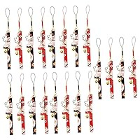 BESTOYARD 20 Pcs Fortune Cat Pendant Cat Bell Phone Charm Japanese Lucky Cat Maneki Fortune Pendant Cat Keychain Fortune Cat Hanging Camera Key Wallet Japanese-style Ceramics Cell Phone