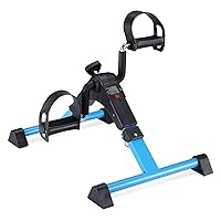 Foldable Under Desk Bike Pedal Exerciser, Mini Exercise Bike with Monitor Display, Arm Leg Exerciser, Home Office Gym Training Equipment