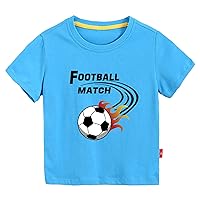 Long Sleeve Top Toddler Kids Girls Boys Football Cartoon 3D Prints Loose Tops Soft Short Sleeve T Shirt Small Boy