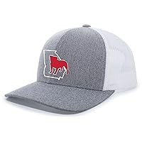 Georgia Outline with Bulldog Mesh Back Trucker Hat