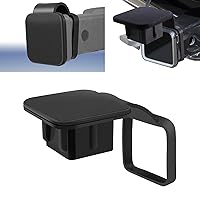 1 PC Trailer Hitch Cover Tube Plug Insert, 2In Trailer Hitch Cover, Receiver Tube Hitch Plug, Compatible with Toyota Ford Jeep Chevrolet Nissan Dodge Ram Porsche Mercedes (Black)