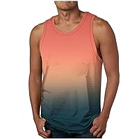 Men's Sequin Sleeveless Round Neck Tank Top T Shirt Party Top Summer Tie Dye Colorblock Tee Tops Loose Muscle Vest