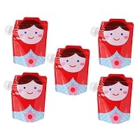 ERINGOGO 5pcs Bag Juice Container Beverage Pouches Ice Drink Yogurt Squeeze Pouch Drink Bag Smoothie Pouches Baby Food Toddler Food Pouch Suction Bag Pe Child Red