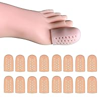 16 Pieces Gel Toe Caps for Big Toe, Breathable Silicone Toe Protector, Toe Covers Sleeves with Holes, Protect Toe from Rubbing, Ingrown Toenails, Corns, Blisters and Other Painful Toe Problems