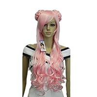 Pretty Light Pink Curly Split Knotted Plait Curly Wavy Long Hair wig