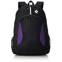 Converse Team Daypack Backpack, Water Repellent, Reflector Function, Capacity: 9.9 gal (37 L), Black/Purple
