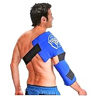 Pro Ice Adult Shoulder and Elbow Real Ice Pack Wrap Wearable Cryotherapy Support PI200